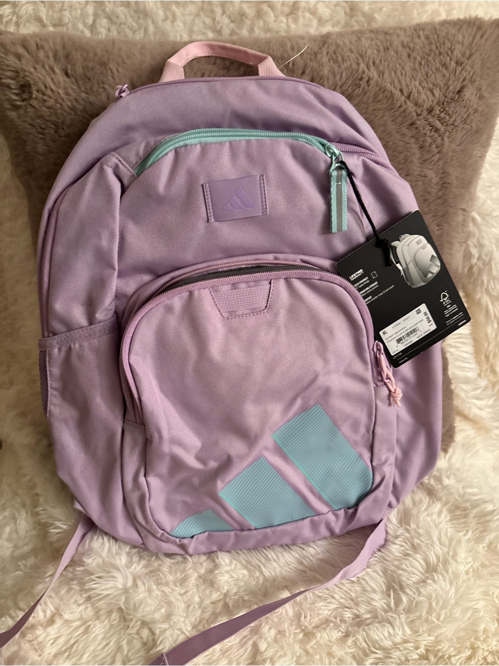 adidas Lavender Backpack with Mint Trim